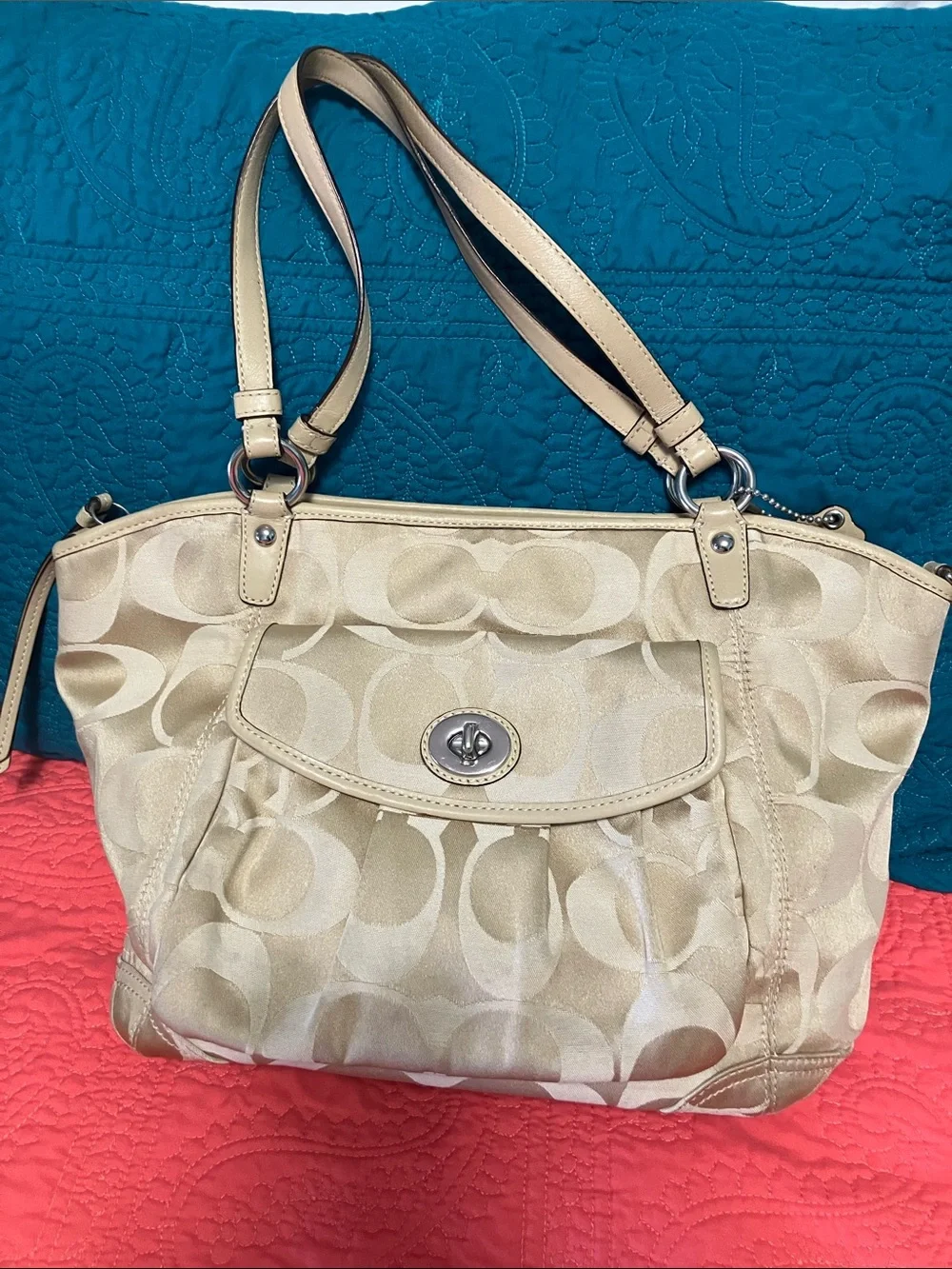 Coach Signature Leah Tote Handbag/Shoulder Bag - Picture 1 of 6